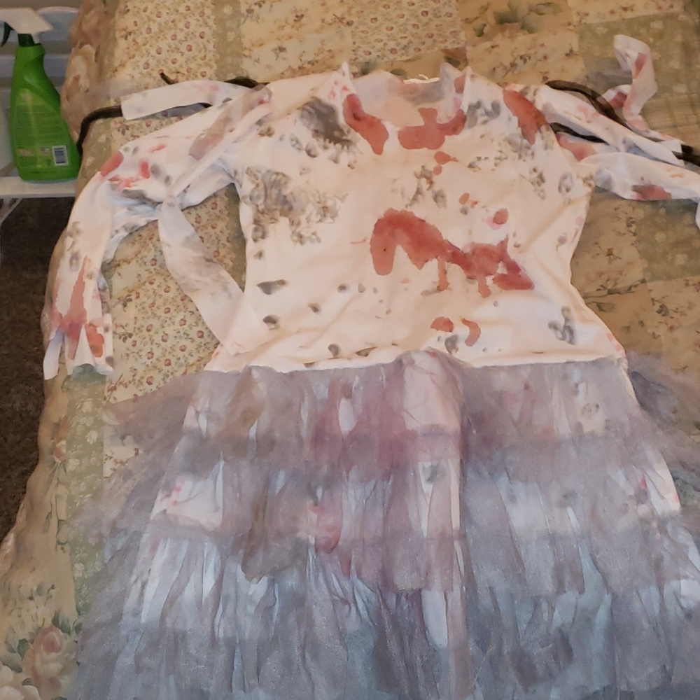 goth blood spat dress great for any occasion super fun comes with matching band